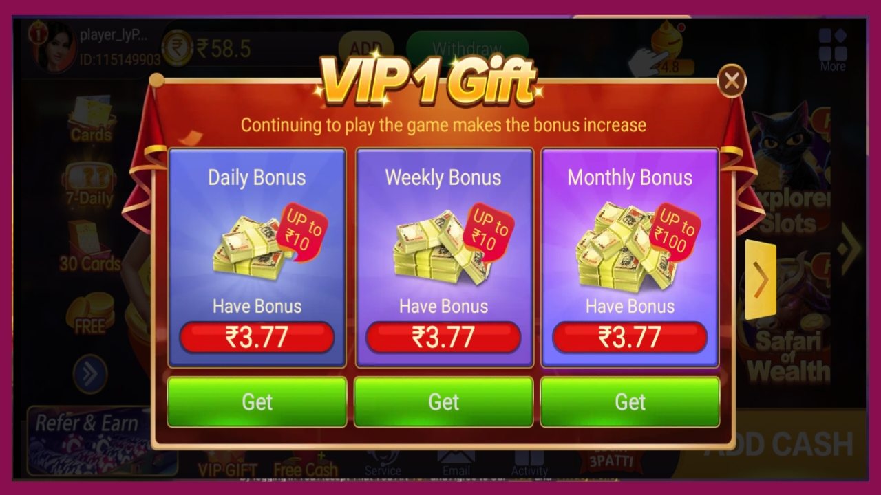 Teen Patti Master VIP Bonus 